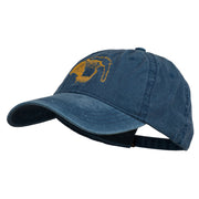 Outline Image of a Parrot Embroidered Washed Cap