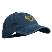 Outline Image of a Parrot Embroidered Washed Cap