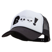 Boo Embroidered Summer Foam Mesh Trucker Cap - Black-White OSFM