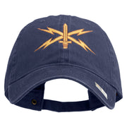 U.S. Army Cyber Corps Embroidered Washed Solid Pigment Dyed Cotton Twill Brass Buckle Cap - Navy OSFM