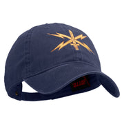 U.S. Army Cyber Corps Embroidered Washed Solid Pigment Dyed Cotton Twill Brass Buckle Cap - Navy OSFM