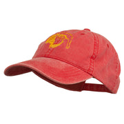 Outline Image of a Parrot Embroidered Washed Cap