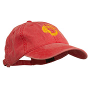 Outline Image of a Parrot Embroidered Washed Cap