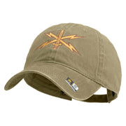 U.S. Army Cyber Corps Embroidered Washed Solid Pigment Dyed Cotton Twill Brass Buckle Cap - Khaki OSFM
