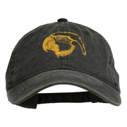 Outline Image of a Parrot Embroidered Washed Cap