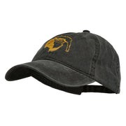 Outline Image of a Parrot Embroidered Washed Cap