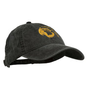 Outline Image of a Parrot Embroidered Washed Cap