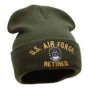 U.S. Air Force Retired Embroidered 12 Inch Long Beanie Made in USA