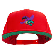 Witch Embroidered Wool Blend Prostyle Snapback - Red OSFM