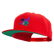 Witch Embroidered Wool Blend Prostyle Snapback - Red OSFM