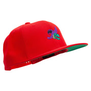 Witch Embroidered Wool Blend Prostyle Snapback - Red OSFM