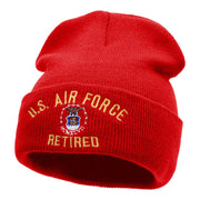 U.S. Air Force Retired Embroidered 12 Inch Long Beanie Made in USA