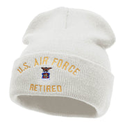 U.S. Air Force Retired Embroidered 12 Inch Long Beanie Made in USA