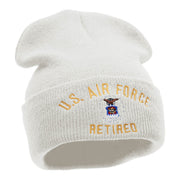 U.S. Air Force Retired Embroidered 12 Inch Long Beanie Made in USA