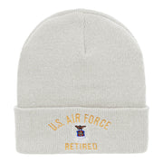 U.S. Air Force Retired Embroidered 12 Inch Long Beanie Made in USA