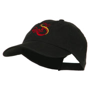 Oriental Dragon Embroidered Washed Cap