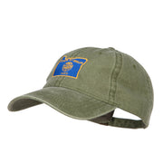 Oregon State Flag Map Embroidered Washed Cap