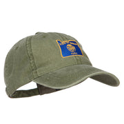 Oregon State Flag Map Embroidered Washed Cap