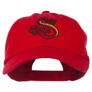 Oriental Dragon Embroidered Washed Cap