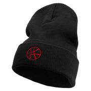 Cartoon Force Embroidered 12 Inch Long Knitted Beanie - Black OSFM