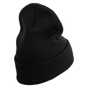 Cartoon Force Embroidered 12 Inch Long Knitted Beanie - Black OSFM