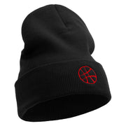 Cartoon Force Embroidered 12 Inch Long Knitted Beanie - Black OSFM