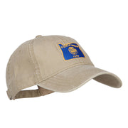 Oregon State Flag Map Embroidered Washed Cap