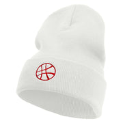 Cartoon Force Embroidered 12 Inch Long Knitted Beanie - White OSFM
