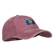 Oregon State Flag Map Embroidered Washed Cap