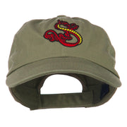 Oriental Dragon Embroidered Washed Cap