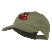 Oriental Dragon Embroidered Washed Cap