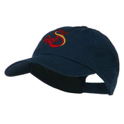 Oriental Dragon Embroidered Washed Cap