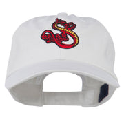 Oriental Dragon Embroidered Washed Cap