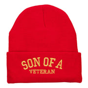 Son of a Veteran Embroidered Long Beanie