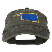 Oklahoma State Map Embroidered Cap