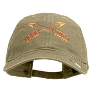 U.S. Army Special Forces Embroidered Washed Solid Pigment Dyed Cotton Twill Brass Buckle Cap - Khaki OSFM