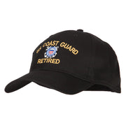 US Coast Guard Retired Logo Embroidered Solid Cotton Pro Style Cap