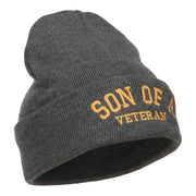 Son of a Veteran Embroidered Long Beanie