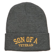 Son of a Veteran Embroidered Long Beanie