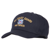 US Coast Guard Retired Logo Embroidered Solid Cotton Pro Style Cap