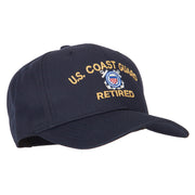 US Coast Guard Retired Logo Embroidered Solid Cotton Pro Style Cap