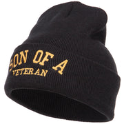 Son of a Veteran Embroidered Long Beanie