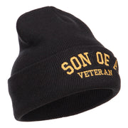 Son of a Veteran Embroidered Long Beanie