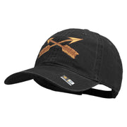 U.S. Army Special Forces Embroidered Washed Solid Pigment Dyed Cotton Twill Brass Buckle Cap - Black OSFM