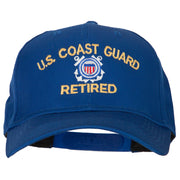 US Coast Guard Retired Logo Embroidered Solid Cotton Pro Style Cap