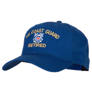 US Coast Guard Retired Logo Embroidered Solid Cotton Pro Style Cap