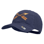 U.S. Army Special Forces Embroidered Washed Solid Pigment Dyed Cotton Twill Brass Buckle Cap - Navy OSFM