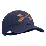 U.S. Army Special Forces Embroidered Washed Solid Pigment Dyed Cotton Twill Brass Buckle Cap - Navy OSFM