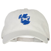 Scotland Flag Map Embroidered Washed Cotton Twill Cap