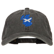 Scotland Flag Map Embroidered Washed Cotton Twill Cap